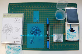 SU, #thecraftythinker, Monochrome watercolour tutorial, Best Thoughts, handmade card