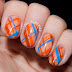 Autumnal Orange Plaid Gel Nail Art