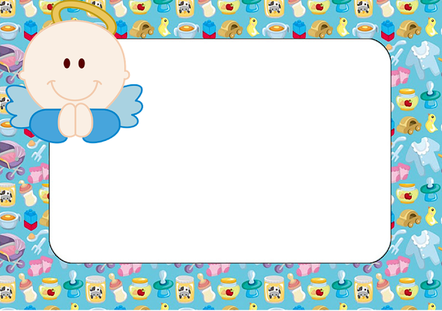 Angel Boy: Free Printable Invitations, Labels or Cards.