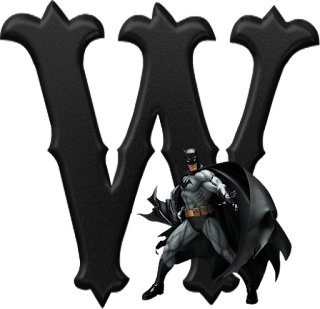 Abecedario Negro con Batman. Batman Alphabet.