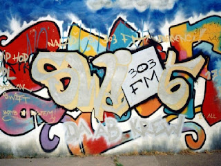 full color graffity  mural