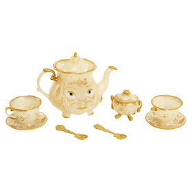 Beauty and the Beast tea set can be used as a centerpiece for your child's party.