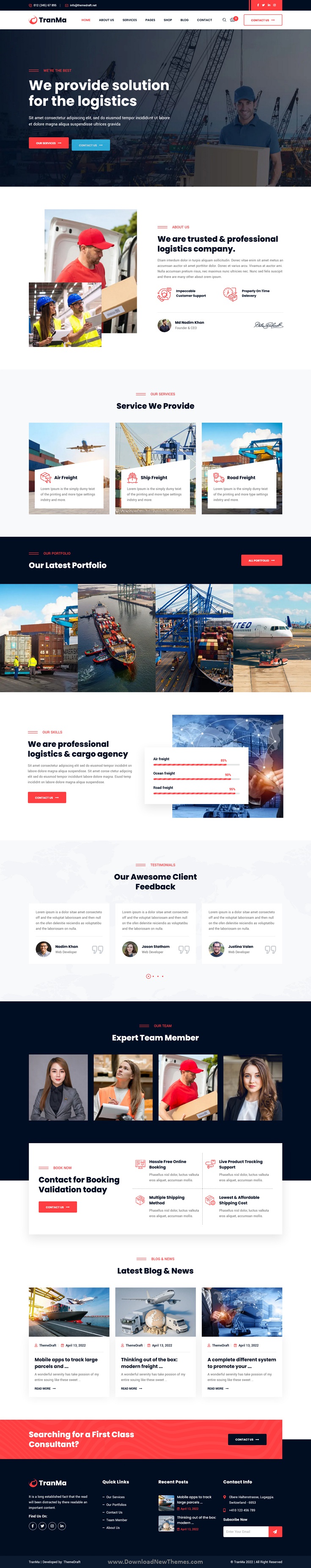 Download Transport & Logistics WordPress Template