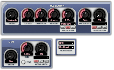 Mod Wheel  controlling the LFO Depth in Aspect