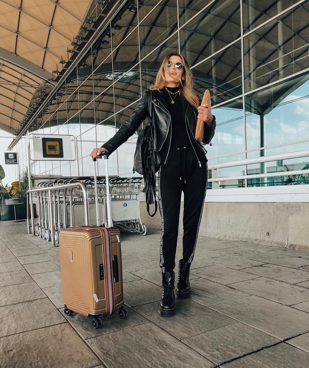 This Chic Airport Outfit is So Easy to Recreate