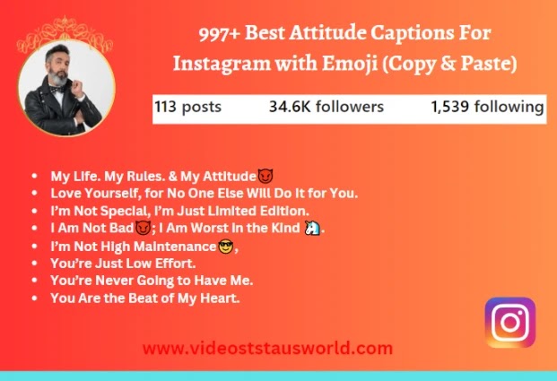 Attitude Captions For Instagram with Emoji