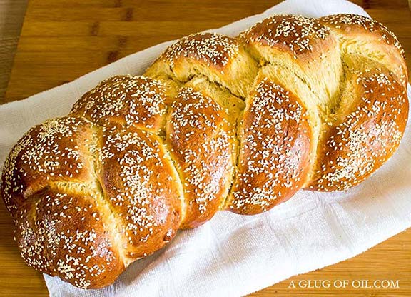 A loaf of challah bread.