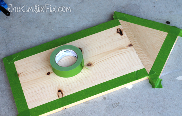 Frogtape wooden arrow