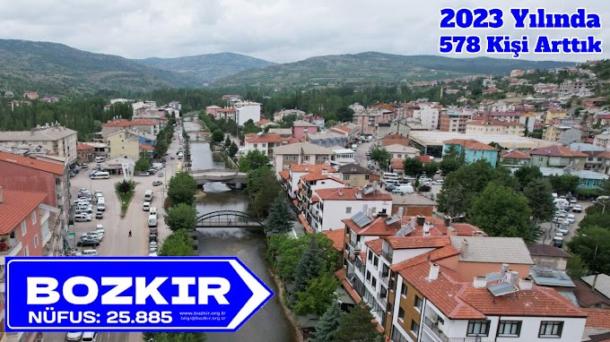 Bozkır'ın nüfusu 25885 kişi oldu ve 578 kişi arttı. 
