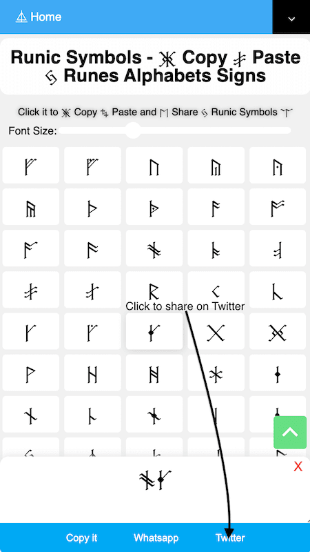 How to Share ᚱ Runic Symbols On Twitter?