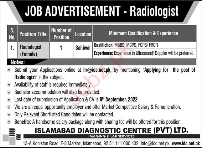 Islamabad Diagnostic Center Islamabad Jobs september 2022, Islamabad Diagnostic Center Islamabad Jobs, september 2022 jobs,doctor jobs,medical jobs,Recent jobs,