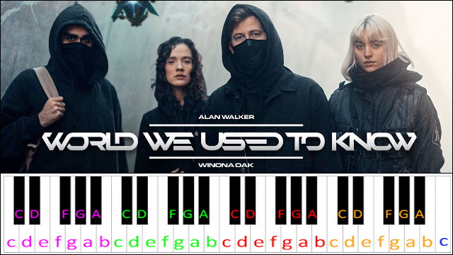World We Used To Know by Alan Walker x Winona Oak Piano / Keyboard Easy Letter Notes for Beginners