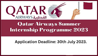 Qatar Airways Summer Internship for Int'l Students 2023/24