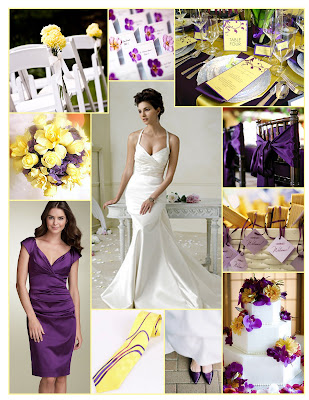 teal light purple and yellow wedding colors