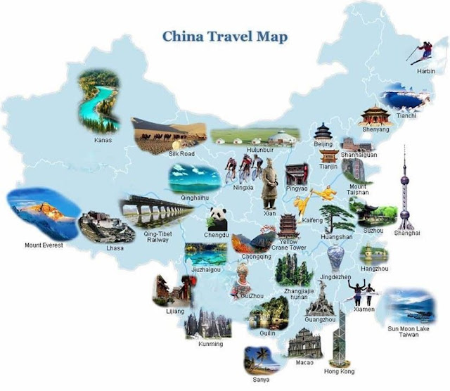 Китай туристическая карта