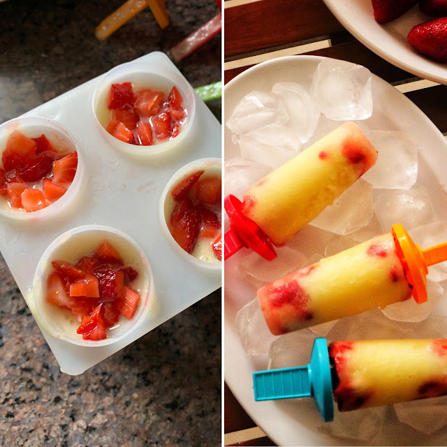 Pineapple strawberry vodkarita popsicles