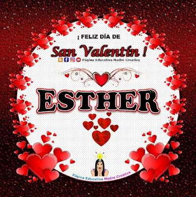 Feliz Día de San Valentín - Nombre Esther