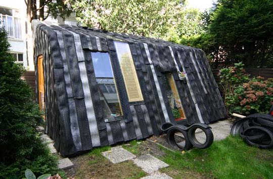 Relaxshacks.com: A Garden Shed/Office/Cabin made from OLD TIRES!