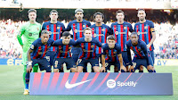 F. C. BARCELONA. Temporada 2022-23. Ter Stegen, Andreas Christensen, Ronal Araújo, Jules Koundé, Lewandowski, Busquets. Raphinha, Pedri, Frenkie De Jong, Gavi y Alejandro Balde. F. C. BARCELONA 1 CLUB ATLÉTICO OSASUNA 1 Martes 02/05/2023, 19:30 horas. Campeonato de Liga de 1ª División, jornada 33. Barcelona, Spotify Camp Nou: 76.061 espectadores. GOLES: ⚽1-0: 85’, Jordi Alba.