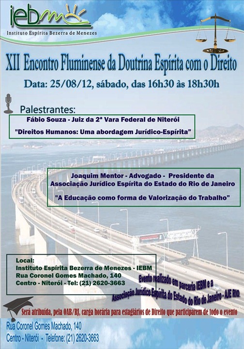 XII ENCONTRO FLUMINENSE DADOUTRINA ESPÍRITA COM O DIREITO(2)