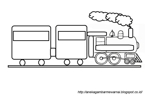  Gambar  Mewarnai  Kereta Api  Sederhana Untuk  Anak  PAUD dan TK 