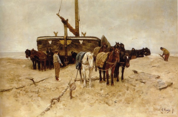 Anton Mauve - Fishing boat on the beach