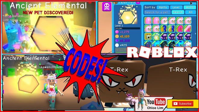 Roblox Bubble Gum Simulator Gameplay! I GOT MORE THAN 2X LUCK! 3 NEW Codes! Ancient Elemental and LOTS OF T-REX!