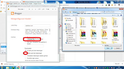 setingan untuk mengganti header pada blog