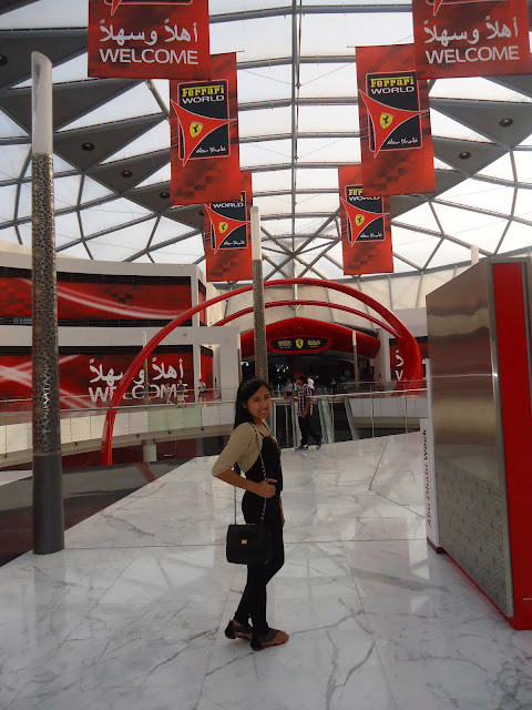 Lady in Ferrari World Yas Island Abu Dhabi