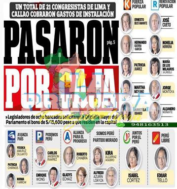 CONGRESISTAS EN EL OJO DE LA TORMENTA