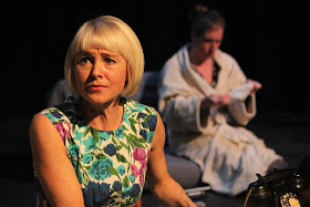 A Telephone Call by Tom Randle at Tête à Tête:The Opera Festival, photo Claire Shovelton, featuring Gillian Keith (soprano) and Beatrice Curnew (actress)