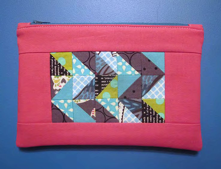 Half-Square Triangle Zipper Pouch Tutorial