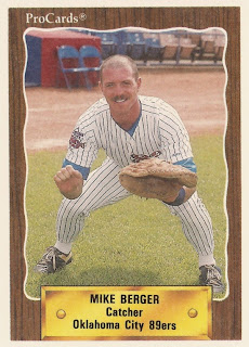 Mike Berger 1990 Oklahoma City 89ers card