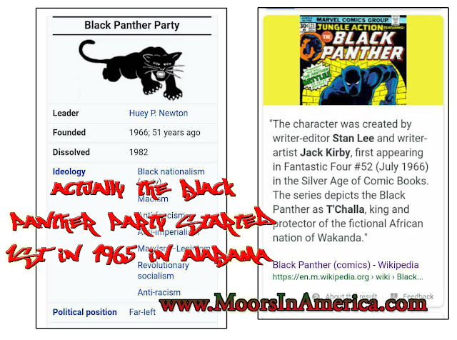 black panther party started before black panther comic