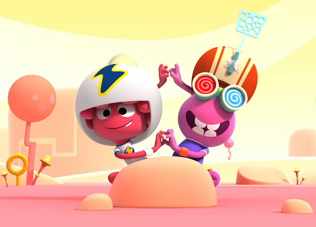 Imagen de los protagonistgas de la serie de dibujos animados Jelly Jamm