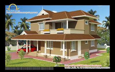 Duplex House Elevation - 223 square meter (2400 Sq.Ft) - November 2011