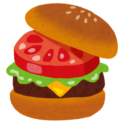 チーズバーガーのイラスト