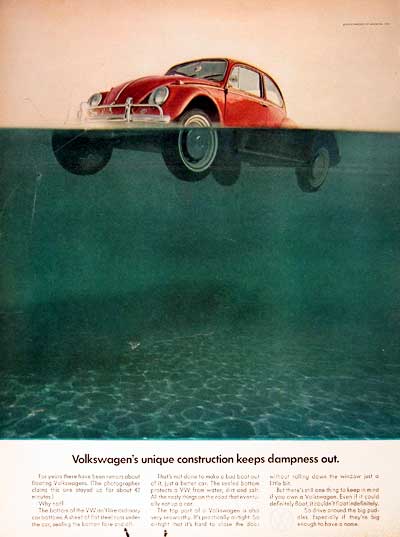 Remember the floating Beetle ads of the early 70s