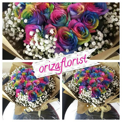 Handbouquet Mawar  Pelangi  ORIZA FLORIST