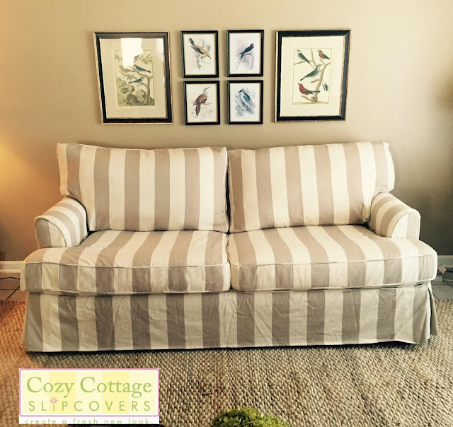 pet friendly slipcover striped slipcover