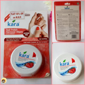 Kara Nail Polish Remover Wipes Strawberry Review and packaging