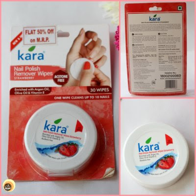 Kara Nail Polish Remover Wipes Strawberry Review and packaging