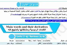  مراجعة ليلة الامتحان واهم كلمات اللغة الانجليزية للصف الثالث الثانوى 2019