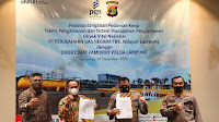Ditpam Obvit Polda Lampung Lakukan MOU Pedoman Kerja Teknis PAM dan Sistem Management Keamanan Obvit Dengan PT. PGN