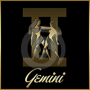 Gemini black Zodiac Symbols