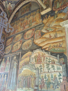 Horezu Monastery entrance paintings, left side, Romania, UNESCO Patrimony