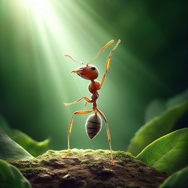 ant raising its fist