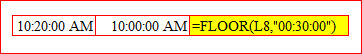 How to use Floor Function in Excel to calculate Time