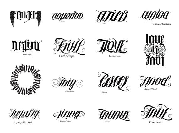 Ambigrams Tattoos Ambigrams are referred to as typographical styles or 