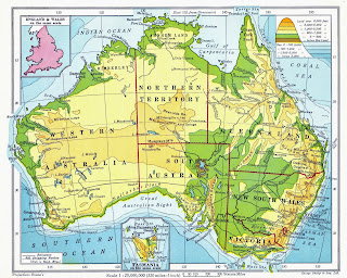 Australia - harta gjeografike të Australisë 